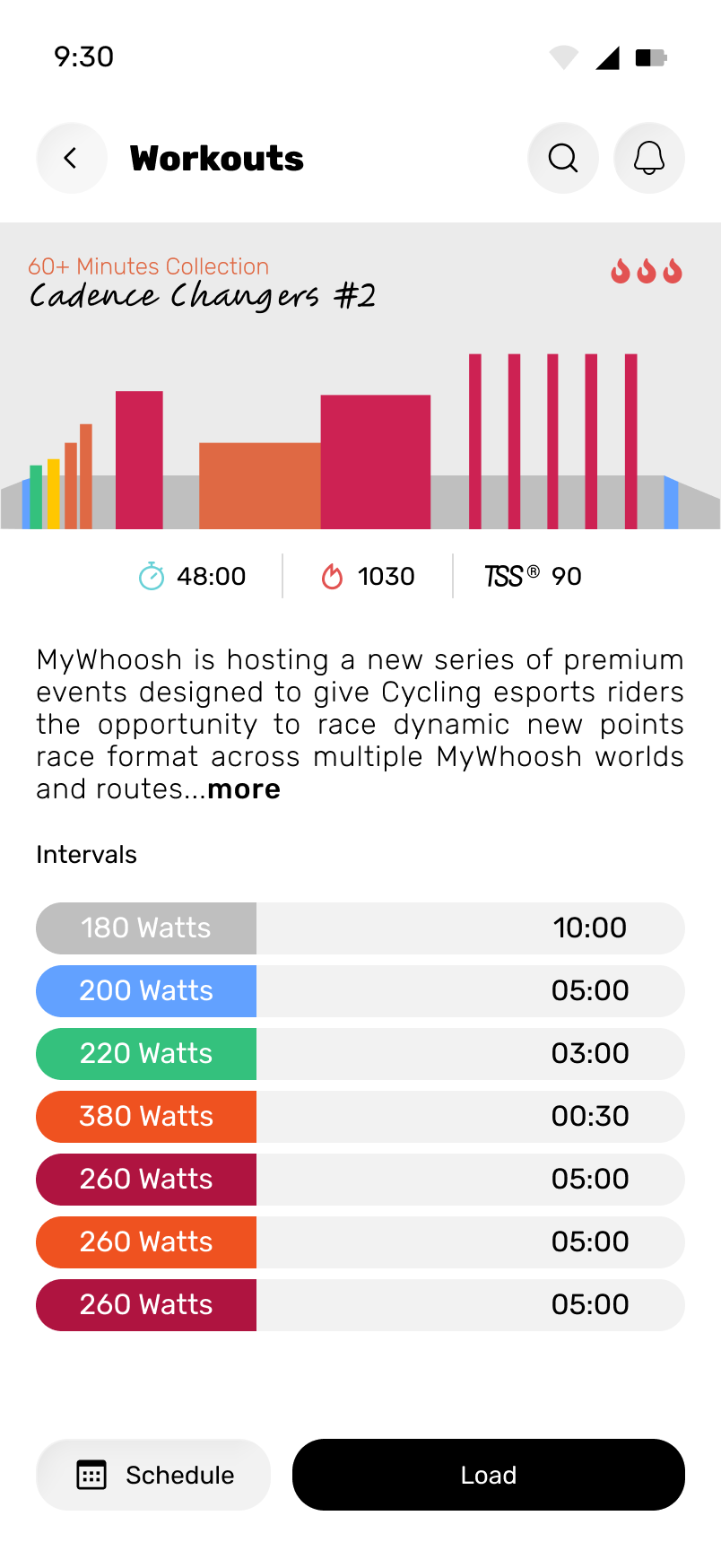 Structured workout details and intervals
